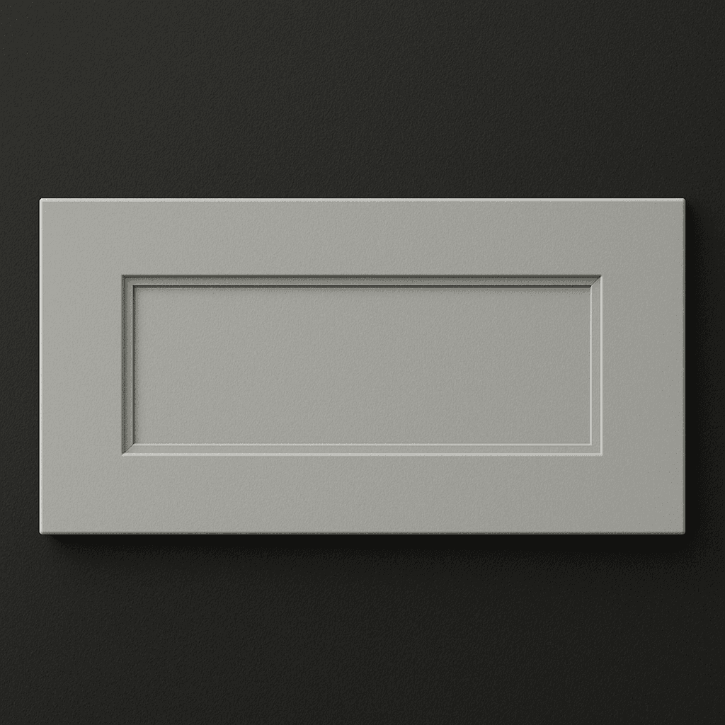 A cabinet drawer front standing against a plain wall